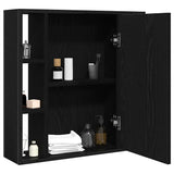 Bathroom Mirror Cabinet Black Oak 60x16x60 cm Engineered Wood - Side View