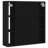 Bathroom Mirror Cabinet Black Oak 60x16x60 cm Engineered Wood - Rear View