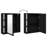 Bathroom Mirror Cabinet Black Oak 60x16x60 cm Engineered Wood - Close-Up Angle