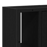 Bathroom Mirror Cabinet Black Oak 60x16x60 cm Engineered Wood - Low Angle