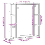 Bathroom Mirror Cabinet Black Oak 60x16x60 cm Engineered Wood