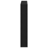 Headboard Cabinet with LED Black Oak 100x17x102 cm