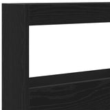Headboard Cabinet with LED Black Oak 100x17x102 cm - Extra Image