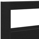 Headboard Cabinet with LED Black Oak 160x17x102 cm - Extra Image