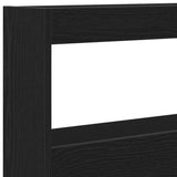 Headboard Cabinet with LED Black Oak 180x17x102 cm - Extra Image