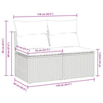 2 Piece Garden Sofa Set with Cushions Grey Poly Rattan Acacia