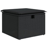 4 Piece Garden Sofa Set with Cushions Black Poly Rattan - 45-Degree Angle