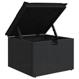 4 Piece Garden Sofa Set with Cushions Black Poly Rattan - Low Angle