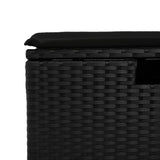 4 Piece Garden Sofa Set with Cushions Black Poly Rattan - Extra Image