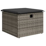 4 Piece Garden Sofa Set with Cushions Grey Poly Rattan - 45-Degree Angle
