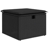 4 Piece Garden Sofa Set with Cushions Black Poly Rattan - 45-Degree Angle