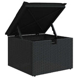 4 Piece Garden Sofa Set with Cushions Black Poly Rattan - Low Angle