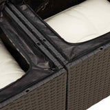4 Piece Garden Sofa Set with Cushions Black Poly Rattan - Extra Image