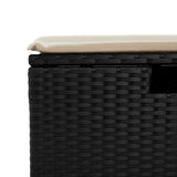 4 Piece Garden Sofa Set with Cushions Black Poly Rattan - Extra Image