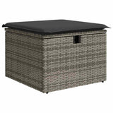 4 Piece Garden Sofa Set with Cushions Grey Poly Rattan - 45-Degree Angle