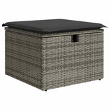 4 Piece Garden Sofa Set with Cushions Grey Poly Rattan - 45-Degree Angle