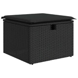 4 Piece Garden Sofa Set with Cushions Black Poly Rattan - 45-Degree Angle