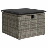 4 Piece Garden Sofa Set with Cushions Grey Poly Rattan - 45-Degree Angle