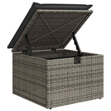10 Piece Garden Sofa Set with Cushions Grey Poly Rattan - Extra Image