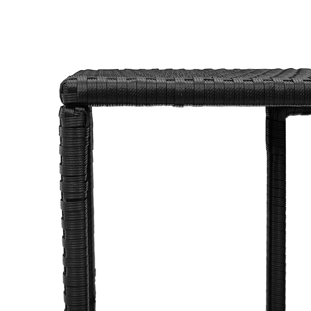 11 Piece Garden Sofa Set with Cushions Black Poly Rattan
