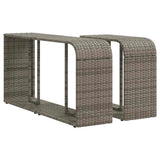 11 Piece Garden Sofa Set with Cushions Grey Poly Rattan - Low Angle