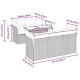 6 Piece Garden Sofa Set with Cushions Beige Poly Rattan - Extra Image