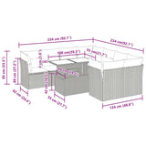 9 Piece Garden Sofa Set with Cushions Black Poly Rattan