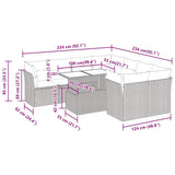9 Piece Garden Sofa Set with Cushions Grey Poly Rattan