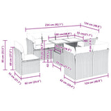 9 Piece Garden Sofa Set with Cushions Beige Poly Rattan