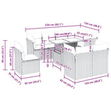 9 Piece Garden Sofa Set with Cushions Grey Poly Rattan