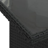 8 Piece Garden Sofa Set with Cushions Black Poly Rattan - Low Angle