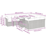 11 Piece Garden Sofa Set with Cushions Grey Poly Rattan - Extra Image