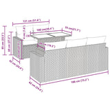 7 Piece Garden Sofa Set with Cushions Black Poly Rattan - Extra Image