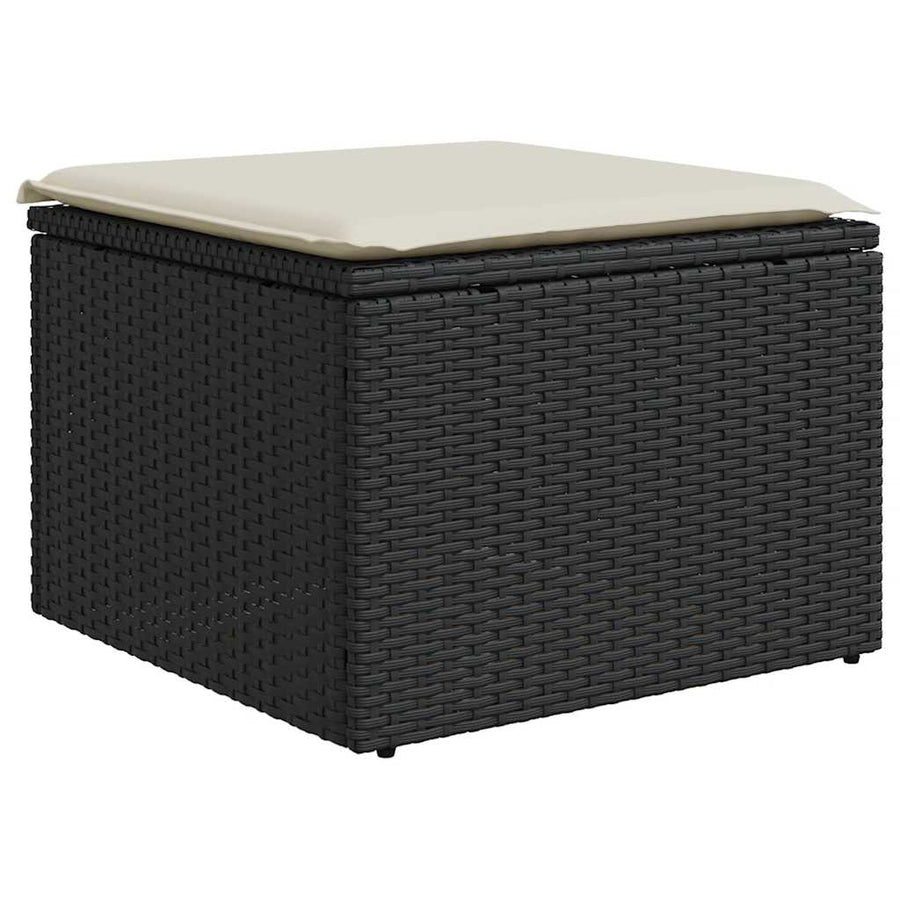 6 Piece Garden Sofa Set with Cushions Black Poly Rattan
