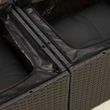 7 Piece Garden Sofa Set with Cushions Black Poly Rattan - Extra Image