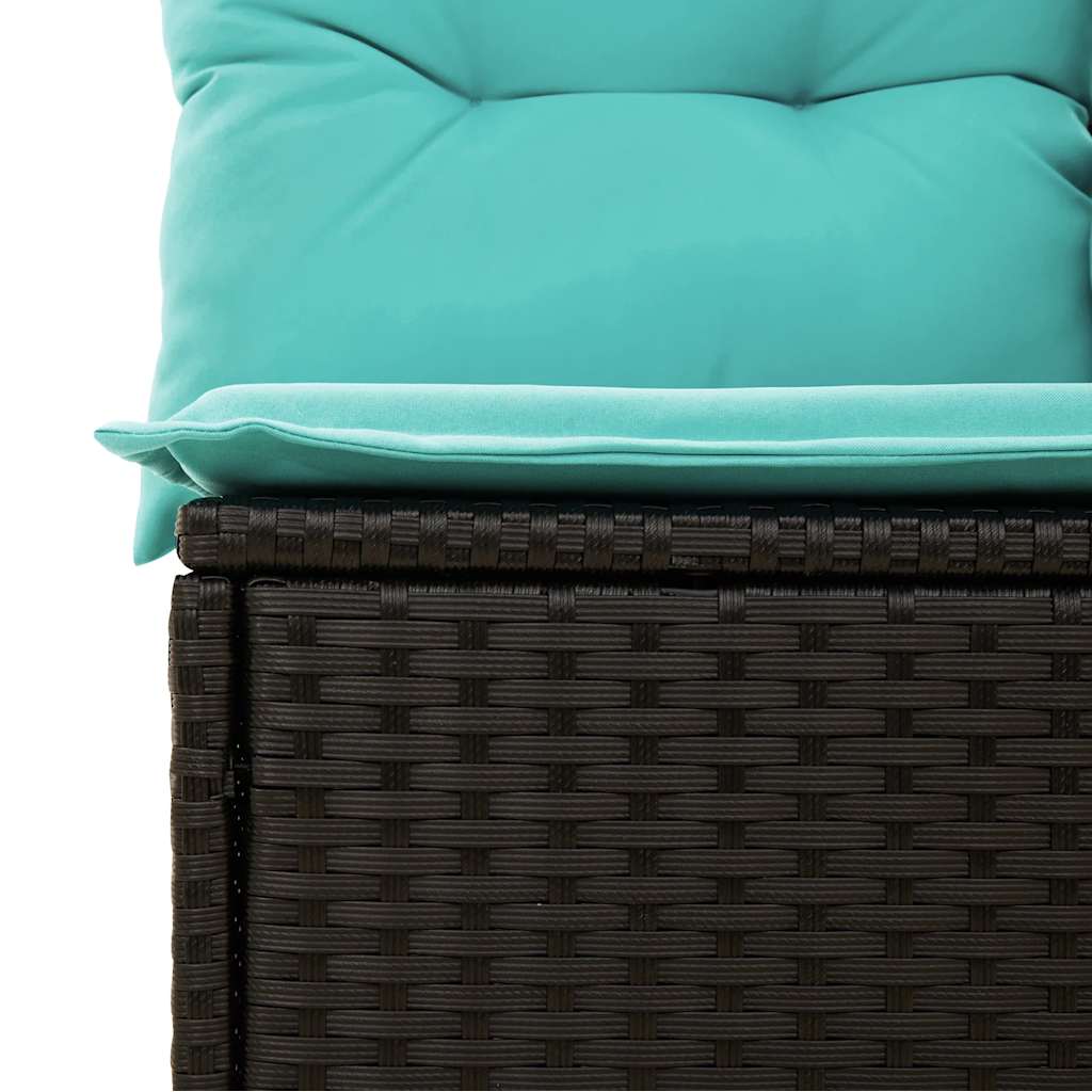 6 Piece Garden Sofa Set with Cushions Black Poly Rattan
