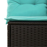 6 Piece Garden Sofa Set with Cushions Black Poly Rattan - Close-Up Angle