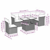 6 Piece Garden Sofa Set with Cushions Black Poly Rattan
