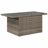 11 Piece Garden Sofa Set with Cushions Grey Poly Rattan - Rear View