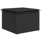7 Piece Garden Sofa Set with Cushions Black Poly Rattan