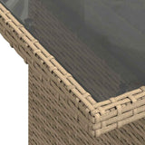 10 Piece Garden Sofa Set with Cushions Beige Poly Rattan - Close-Up Angle