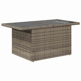 11 Piece Garden Sofa Set with Cushions Grey Poly Rattan - Rear View
