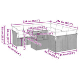9 Piece Garden Sofa Set with Cushions Black Poly Rattan
