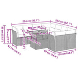 9 Piece Garden Sofa Set with Cushions Black Poly Rattan - Extra Image