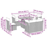 9 Piece Garden Sofa Set with Cushions Beige Poly Rattan - Extra Image