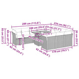 11 Piece Garden Sofa Set with Cushions Grey Poly Rattan - Extra Image