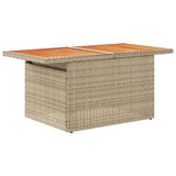 5 Piece Garden Sofa Set with Cushions Beige Poly Rattan - 45-Degree Angle