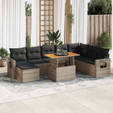 9 Piece Garden Sofa Set with Cushions Grey Poly Rattan