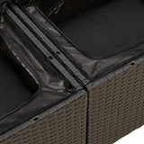 8 Piece Garden Sofa Set with Cushions Black Poly Rattan - Extra Image