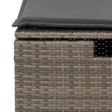 6 Piece Garden Sofa Set with Cushions Grey Poly Rattan - Extra Image